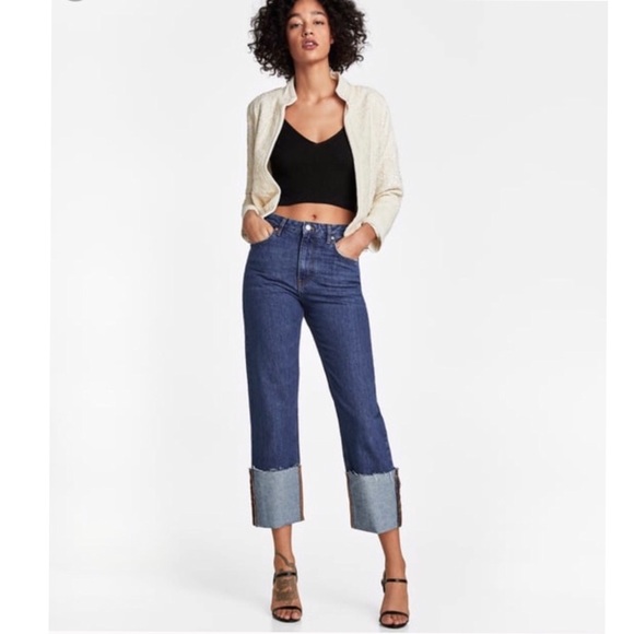 Zara Denim - NWT Zara Woman Folded Up Straight Malibu Jeans